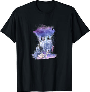Disney Winnie The Pooh Eeyore Watercolor Rain Cloud , Black, S T-Shirt - T-Shirt | Black
