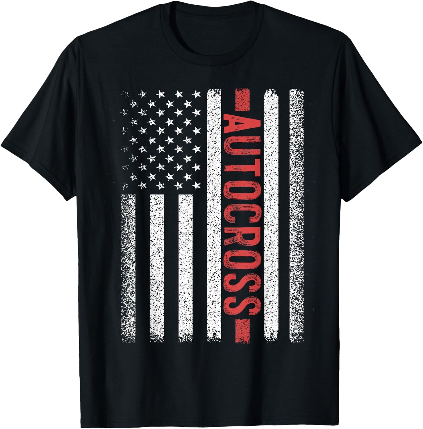 Autocross American Flag 4th of July Solo Auto-x T-Shirt - T-Shirt | Black