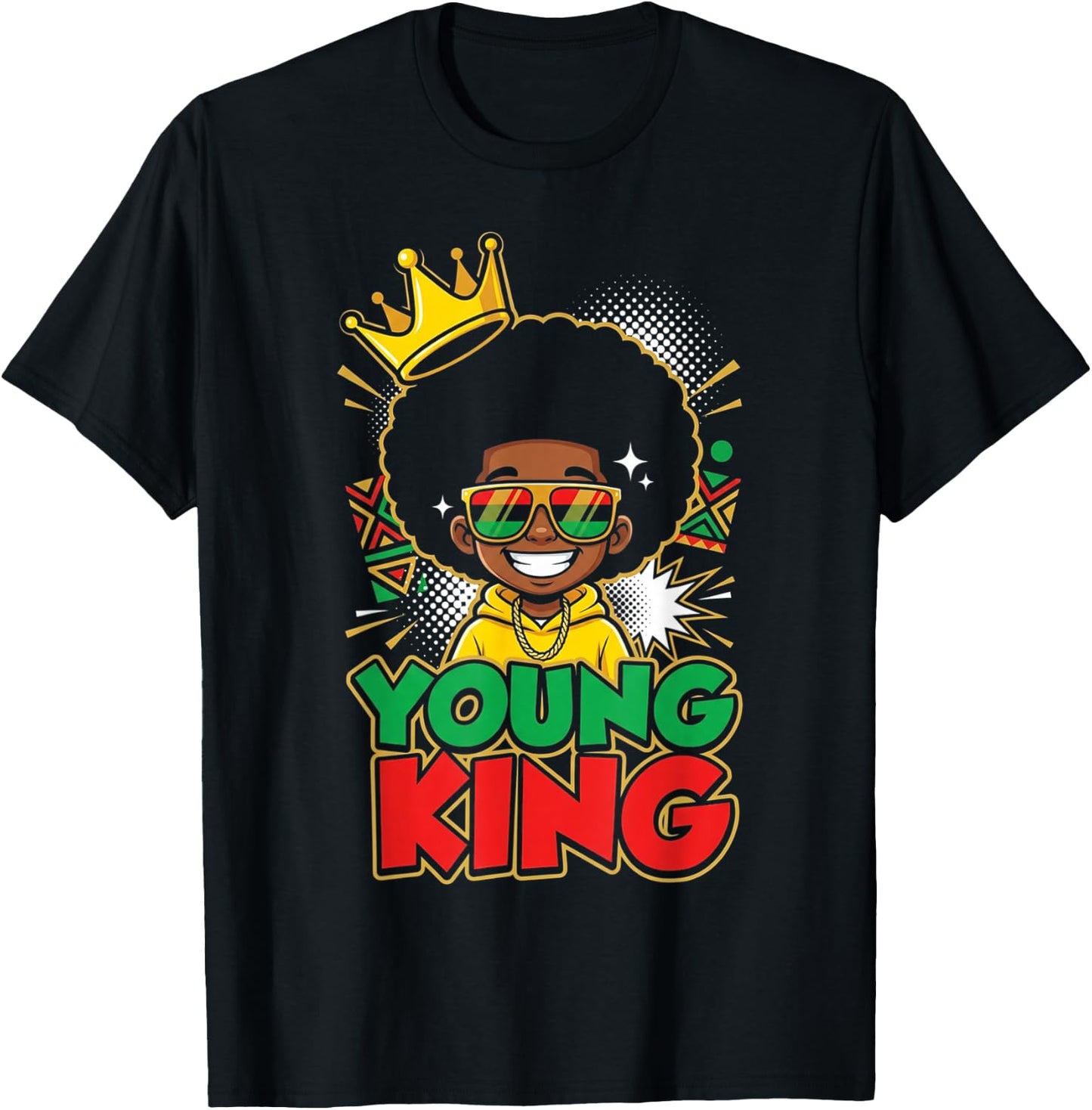 Black Young King Black History Month Juneteenth Kids Boys T-Shirt - T-Shirt | Black