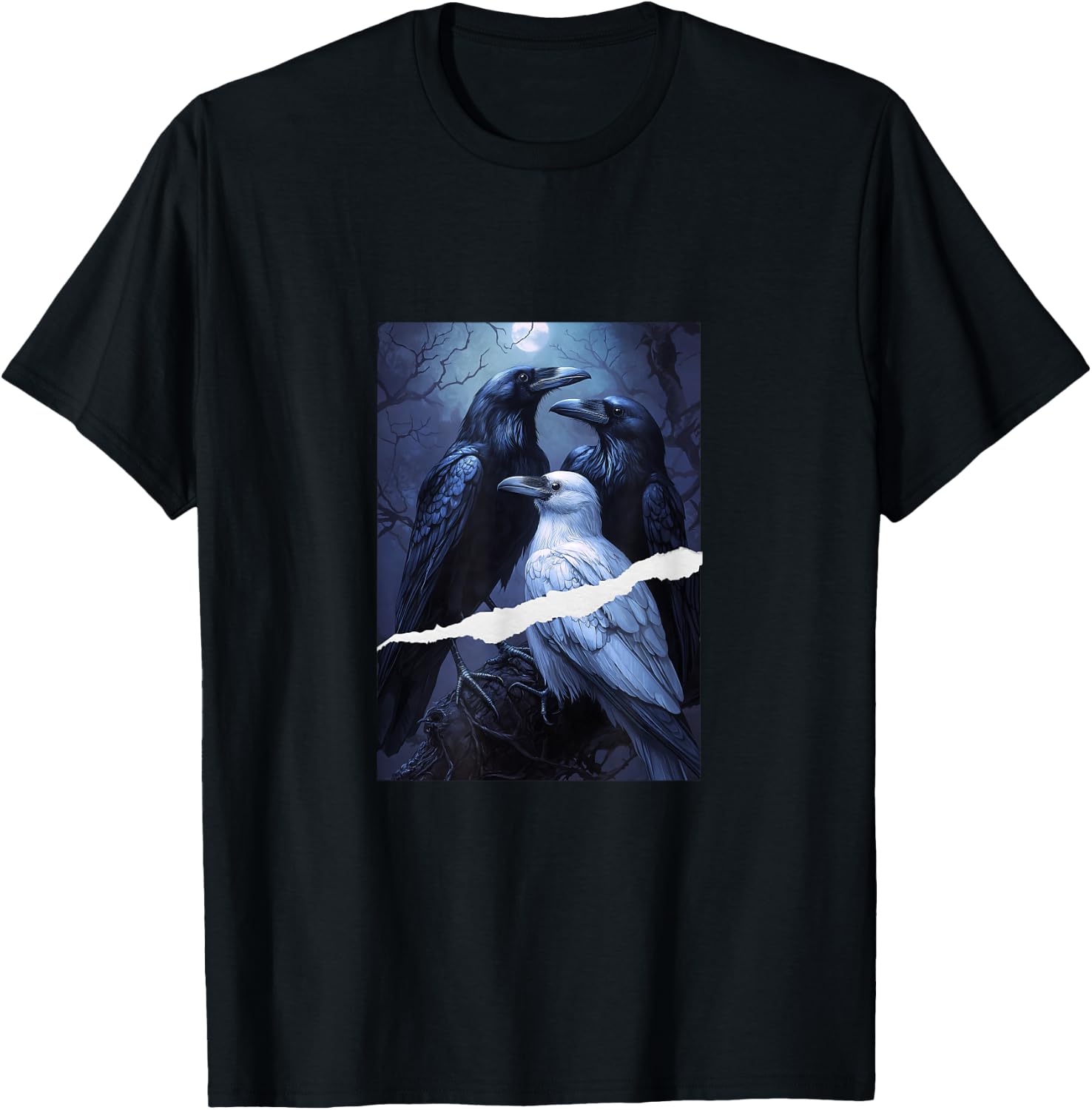 Ravens Under the Moon - Inspired by Feathers So Vicious T-Shirt - T-Shirt | Black