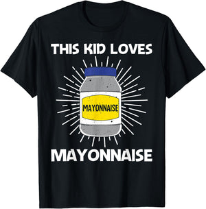 Cool Mayonnaise Art For Kids Boys Mayo Mayonnaise Condiment T-Shirt - T-Shirt | Black
