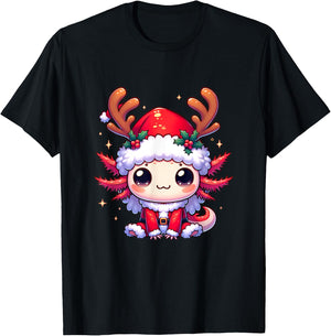 Santa axolotl Funny cute xmas funny christmas T-Shirt - T-Shirt | Black