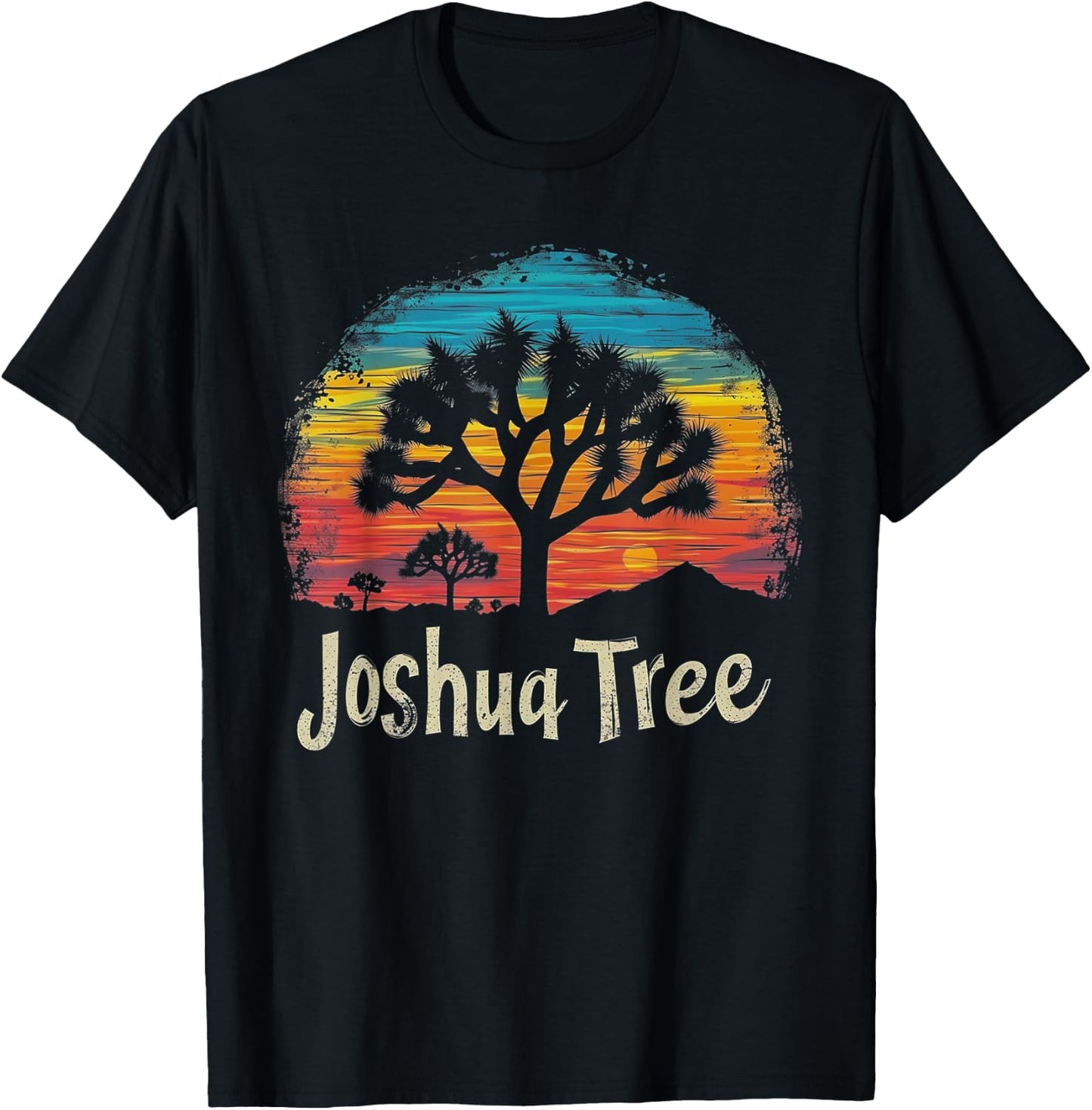 Joshua Tree - US National Park Vintage Men Women Kids Retro T-Shirt - T-Shirt | Black