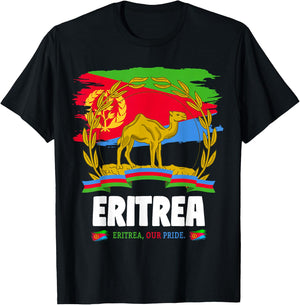 Eritrean Flag Outfit Ideas & Camel Eritrea Flag T-Shirt - T-Shirt | Black