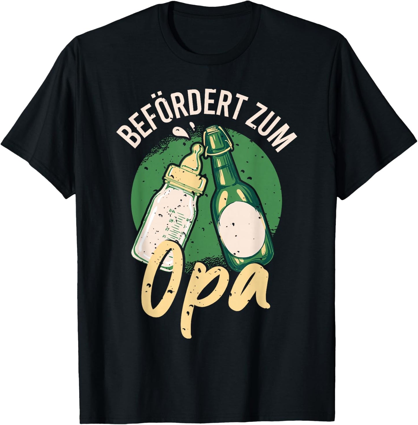 Men's with German Text "Zum Opa Befört, black T-Shirt - T-Shirt | Black