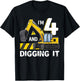Kids I'm 4 Digging It Excavator Construction 4th Birthday T-Shirt - T-Shirt | Black