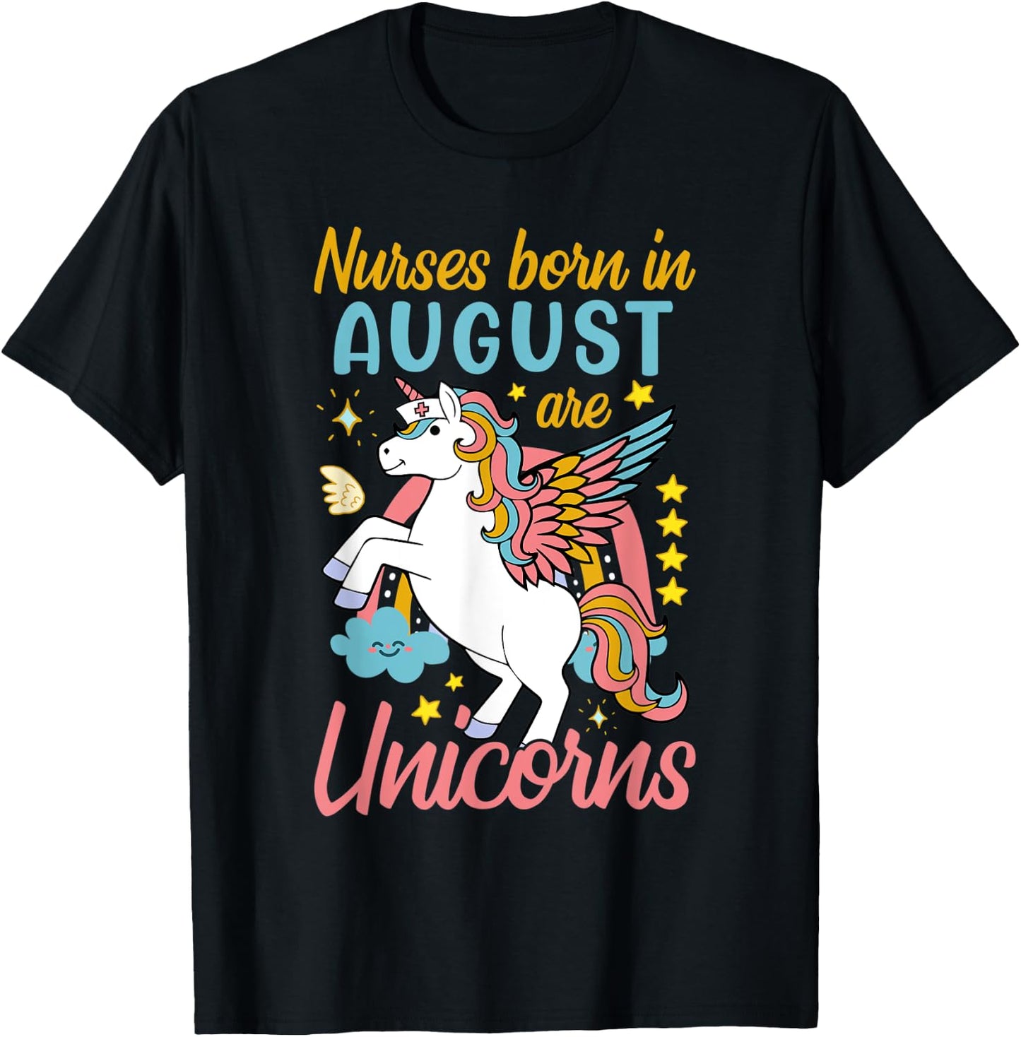 Nurse Born In August T-Shirt - T-Shirt | Black