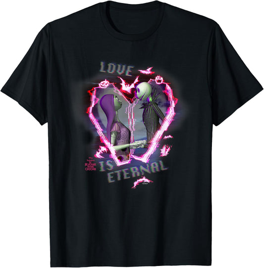 Tim Burton’s The Nightmare Before Christmas Love is Eternal T-Shirt - T-Shirt | Black