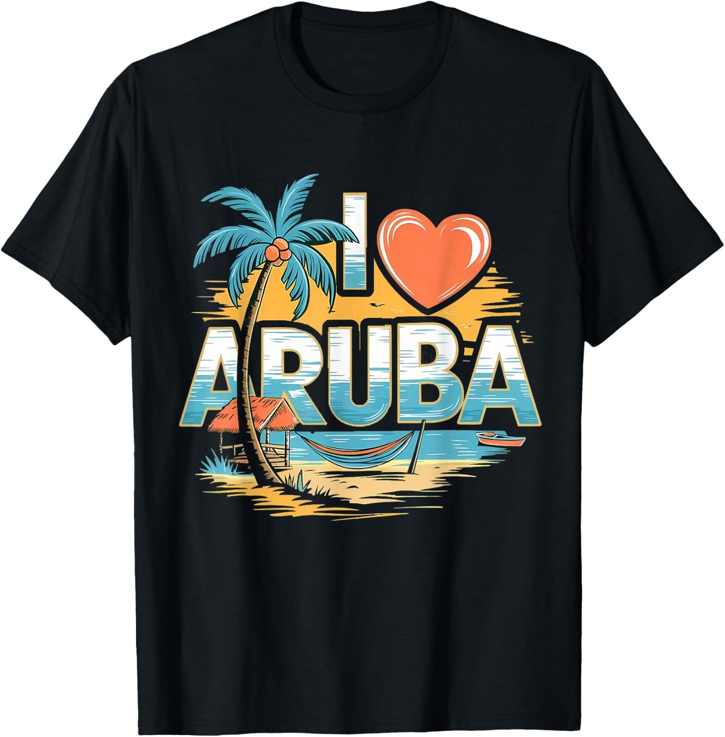 I Love Aruba Souvenir T-Shirt - T-Shirt | Black