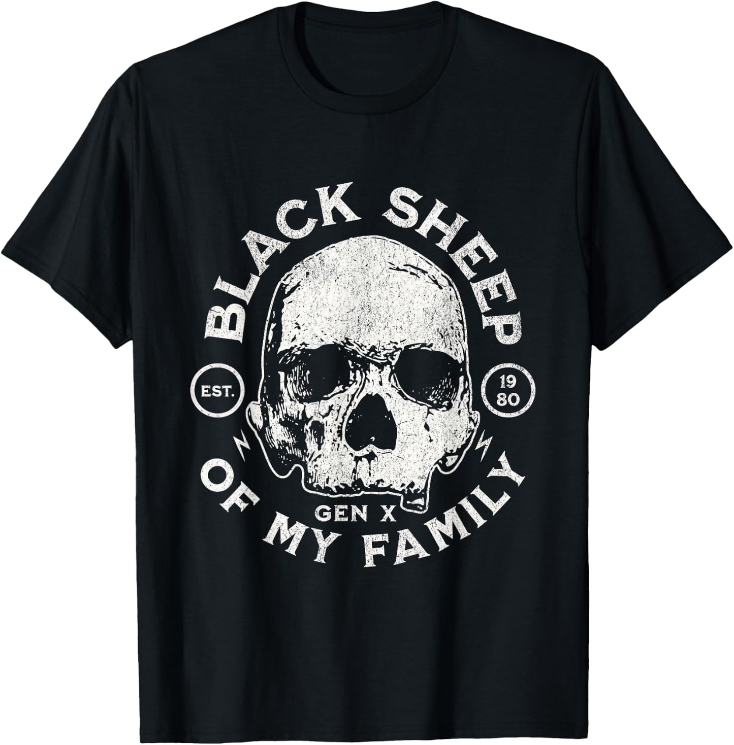 Vintage Generation X - Est 1980 Black Sheep Of My Family T-Shirt - T-Shirt | Black