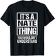 Funny Forename Gift Ideas Nate Nathan Nathaniel Black Small Modern Letter Print T-Shirt - T-Shirt | Black