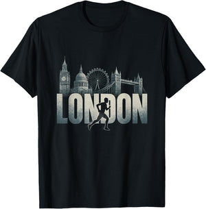 London Skyline Running Marathon Jogger Fitness Runner , Black, S T-Shirt - T-Shirt | Black