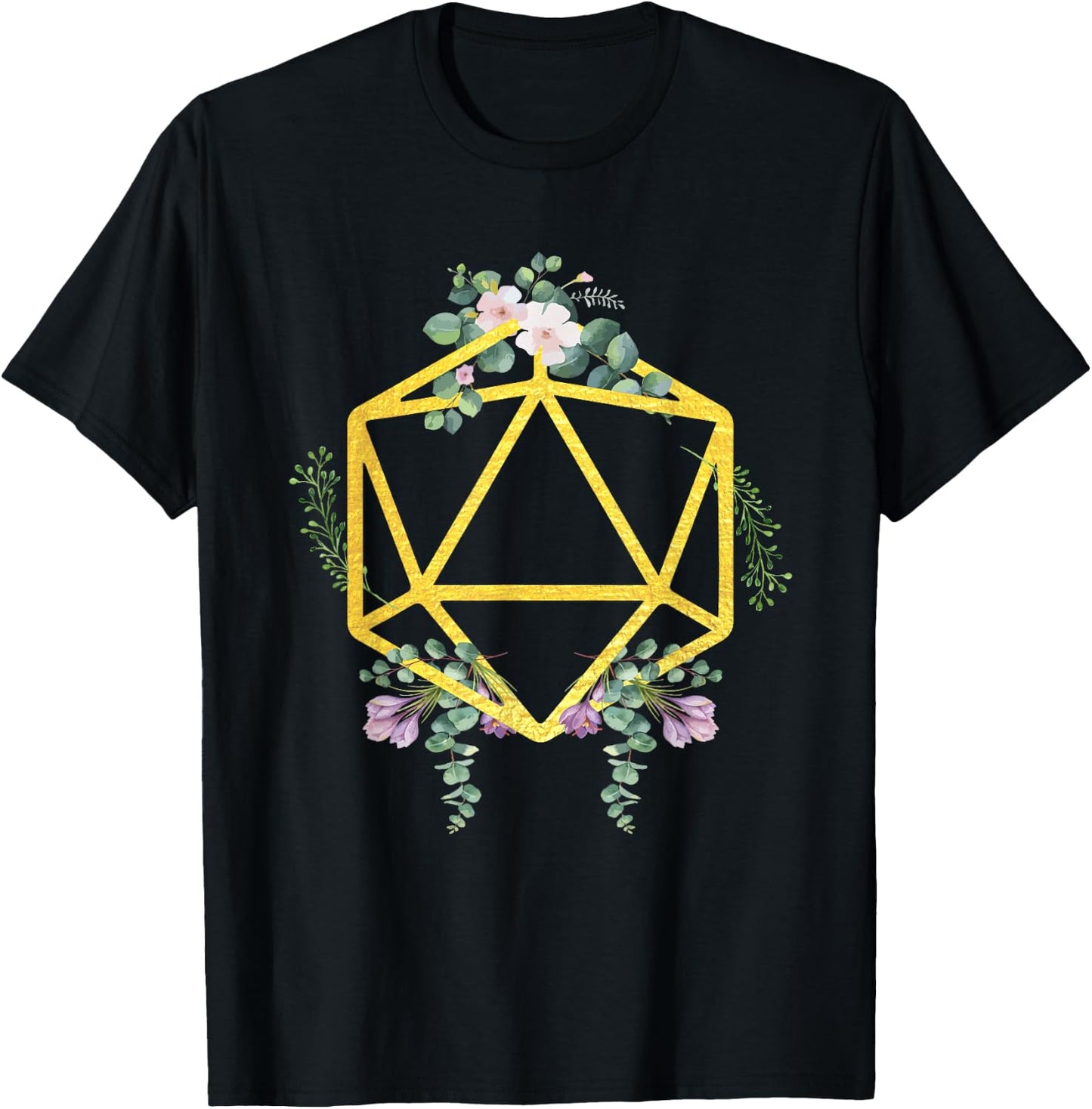 D20 Gaming Dice Game Set Polyhedral Board Gamers Gift T-Shirt - T-Shirt | Black