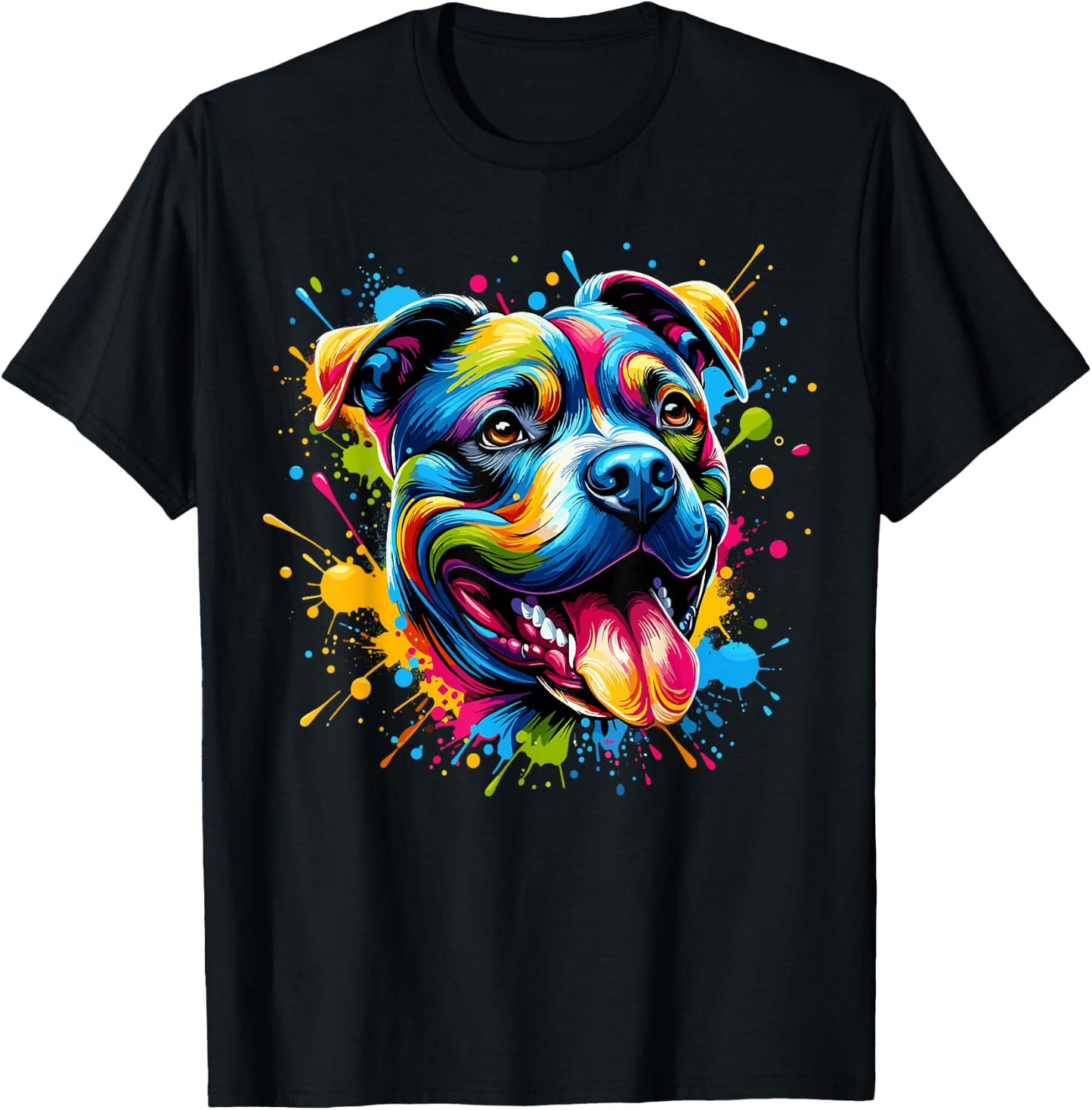 Pit Bull Dog Lover Colorful Pitbull T-Shirt - T-Shirt | Black