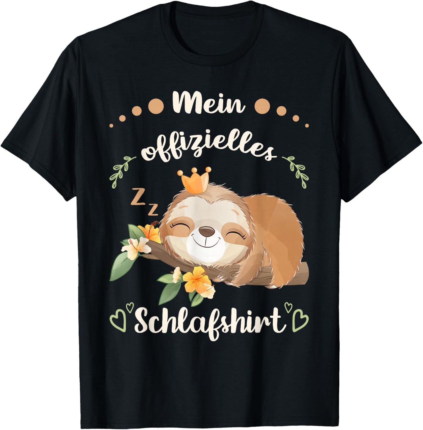 My Official Sleep Shirt Women's Sloth Pyjama Shirt , black T-Shirt - T-Shirt | Black