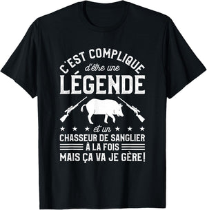 C'est Compliqué D'être Une Légende Et Un Chasseur From T-Shirt - T-Shirt | Black