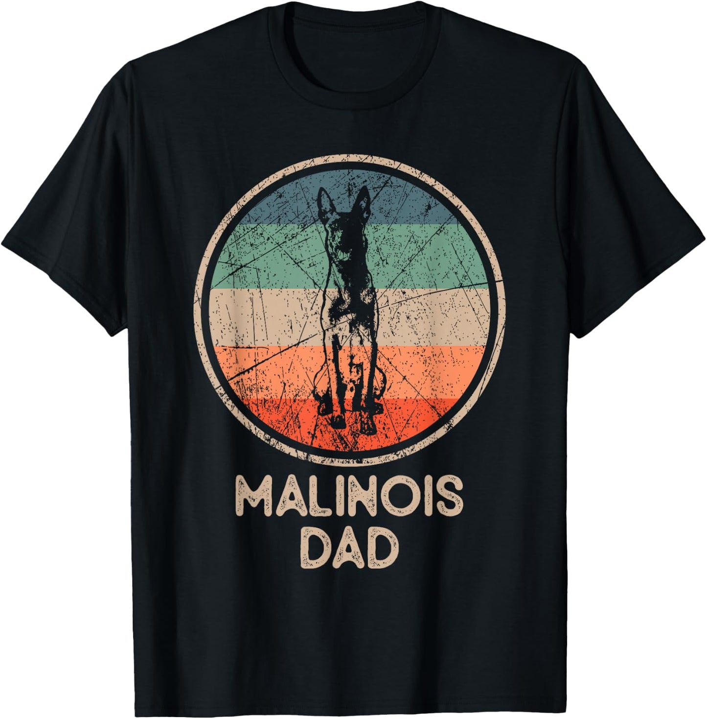 Malinois Dog – Vintage Malinois Dad T-Shirt - T-Shirt | Black