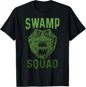Swamp Alligator Squad Reptile Gator Lover Funny T-Shirt - T-Shirt | Black
