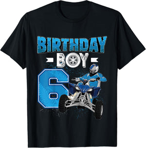 Kids 6 Years Old Quad ATV Four Wheeler 6th Birthday Boy , black, 80 T-Shirt - T-Shirt | Black
