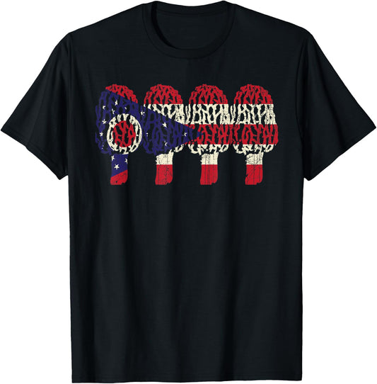 Morel Mushroom & OHIO flag vintage hunter T-Shirt - T-Shirt | Black