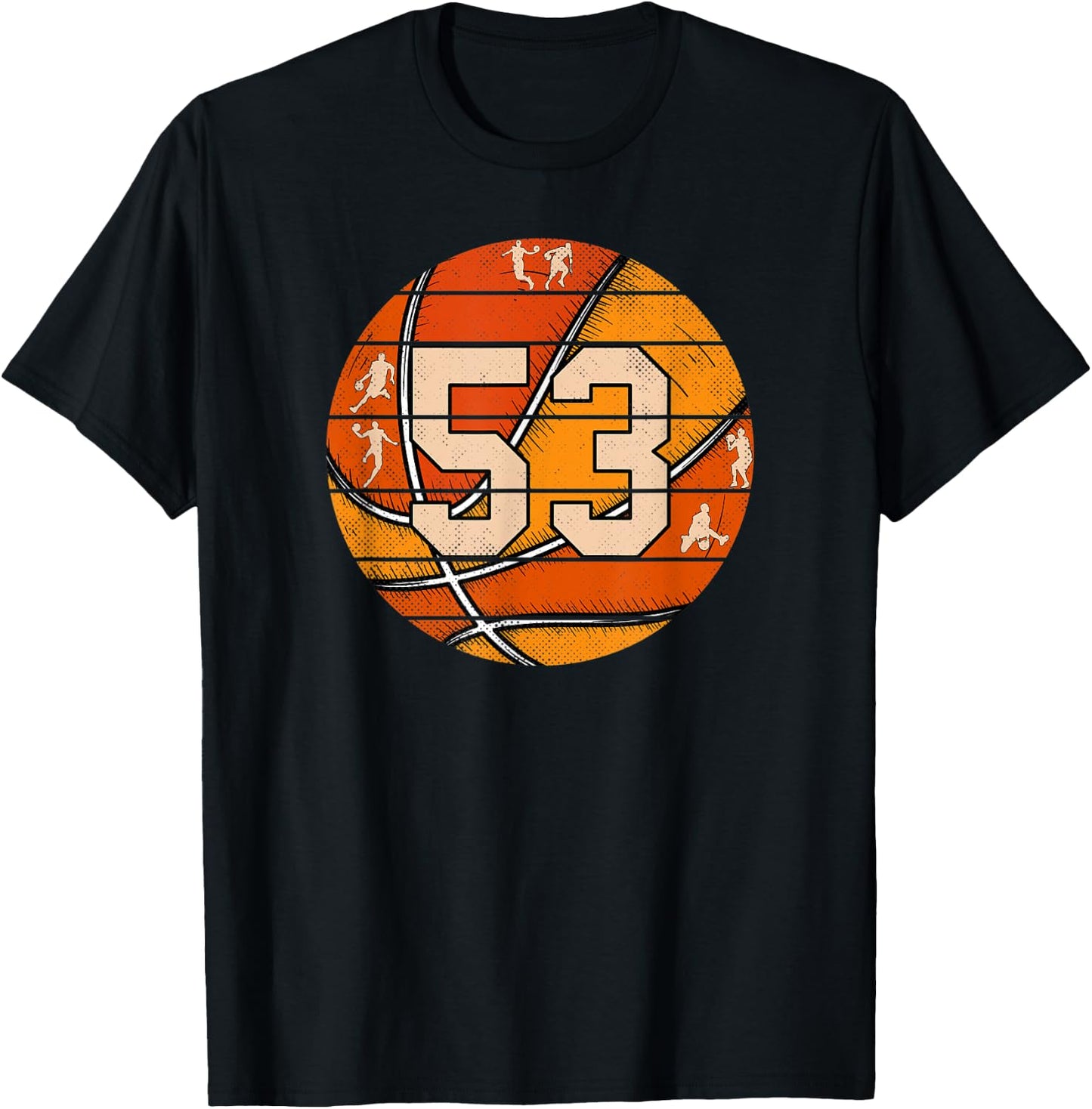 Basketball Number #53 Jersey Love Basketball Player Vintage T-Shirt - T-Shirt | Black
