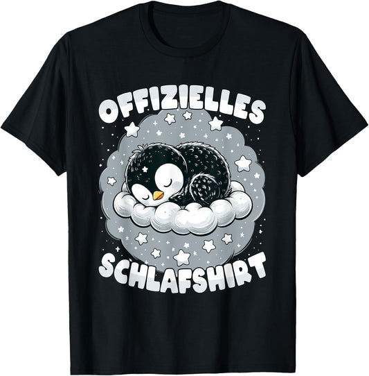 Official Sleep Shirt Penguin Pyjamas Cute Sleep , black T-Shirt - T-Shirt | Black