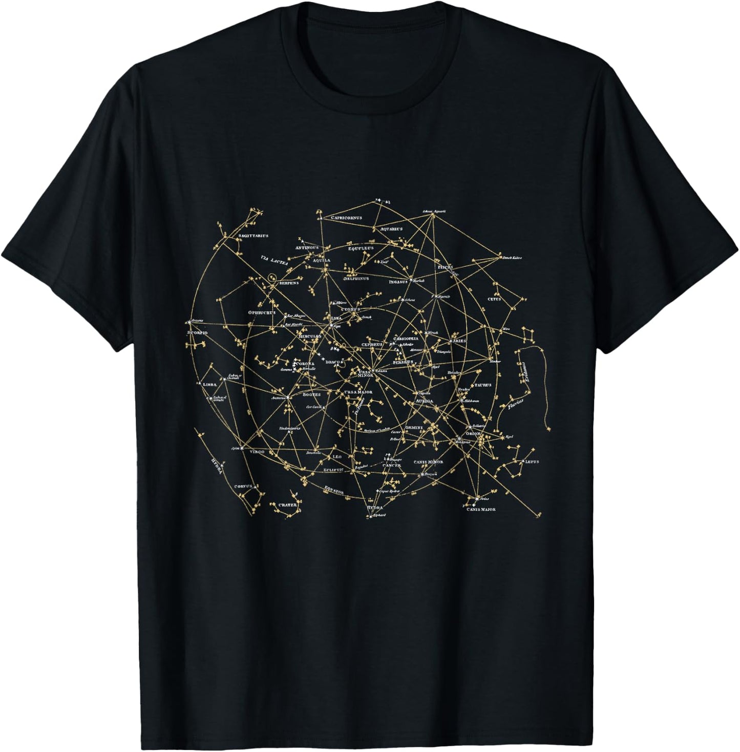 Stars Constellations Astronomy Cosmos Galaxy T-Shirt - T-Shirt | Black