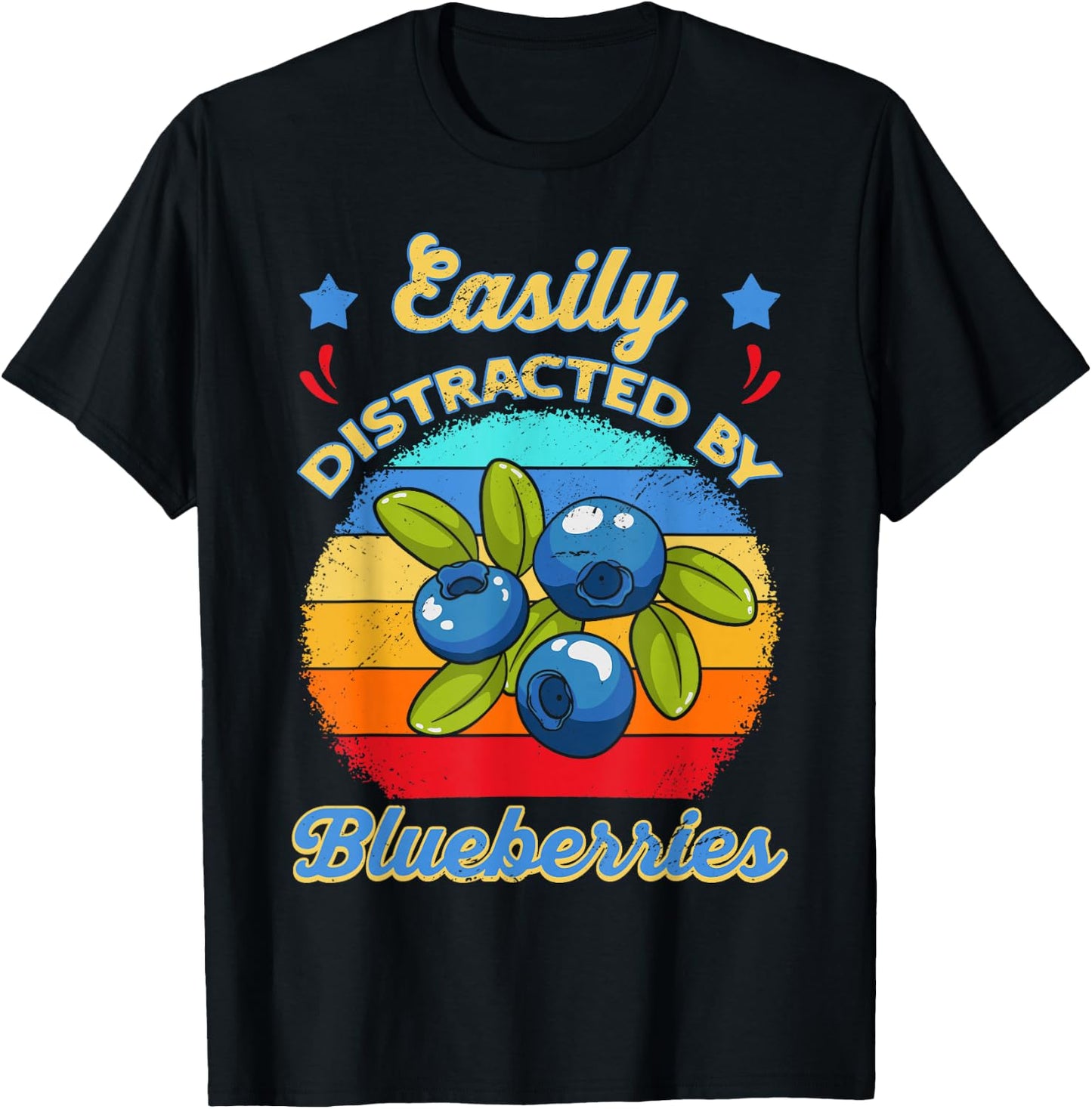 Vintage Blueberries Fruitivore Accessory Fruits Antioxidants T-Shirt - T-Shirt | Black