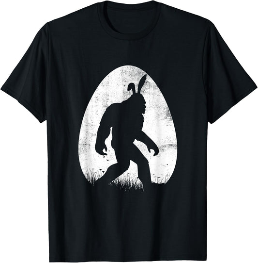 Easter Bigfoot Sasquatch Bunny Eggs Boys Kids T-Shirt - T-Shirt | Black