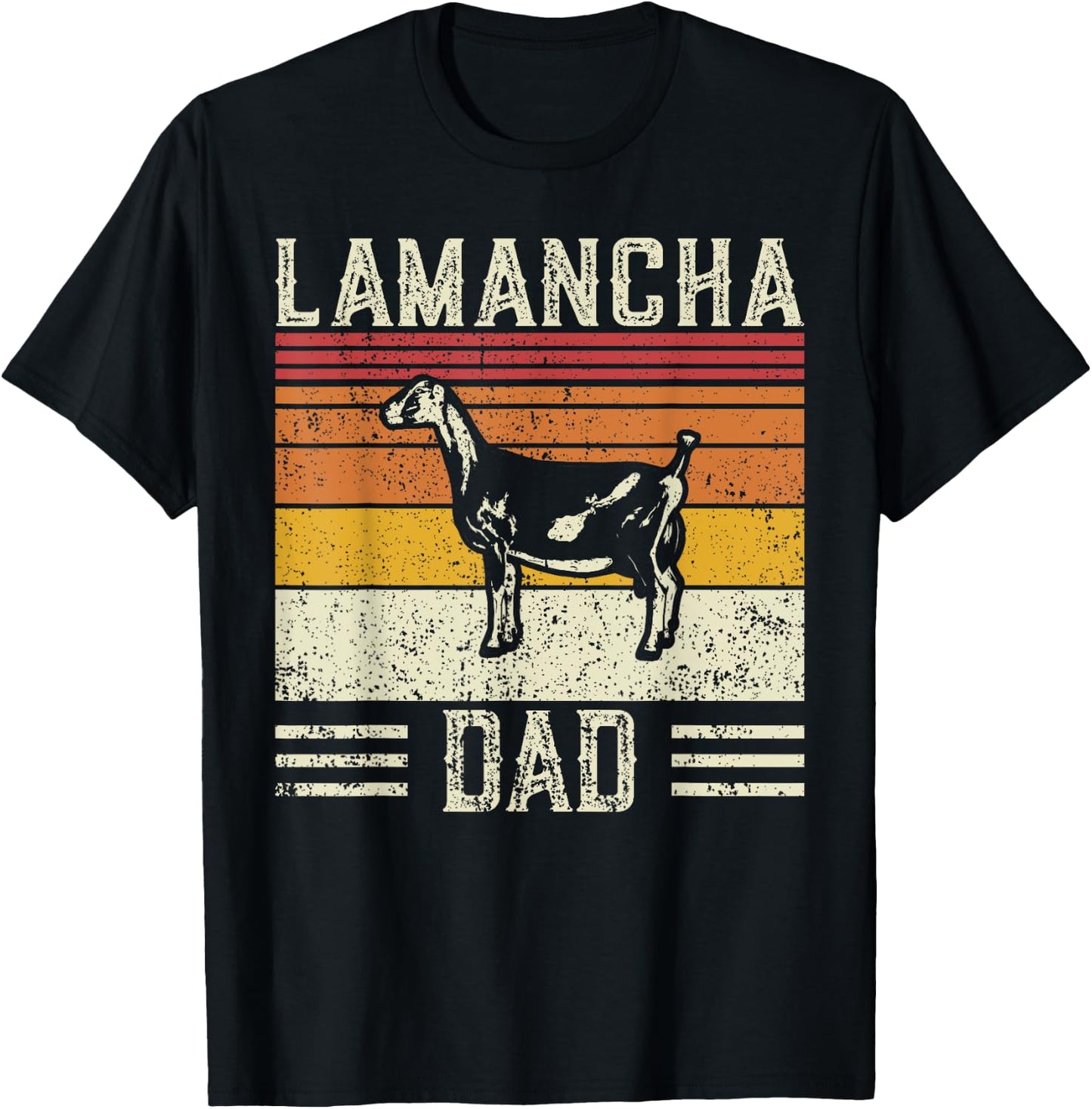 Best Goat Dad Men - Vintage LaMancha T-Shirt - T-Shirt | Black