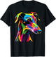 Windhund Hunde Bunte Farben Pop Art Greyhound Windhunde T-Shirt - T-Shirt | Black