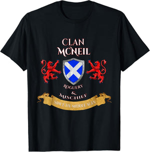McNeil Scottish Family Clan Middle Ages Mischief T-Shirt - T-Shirt | Black