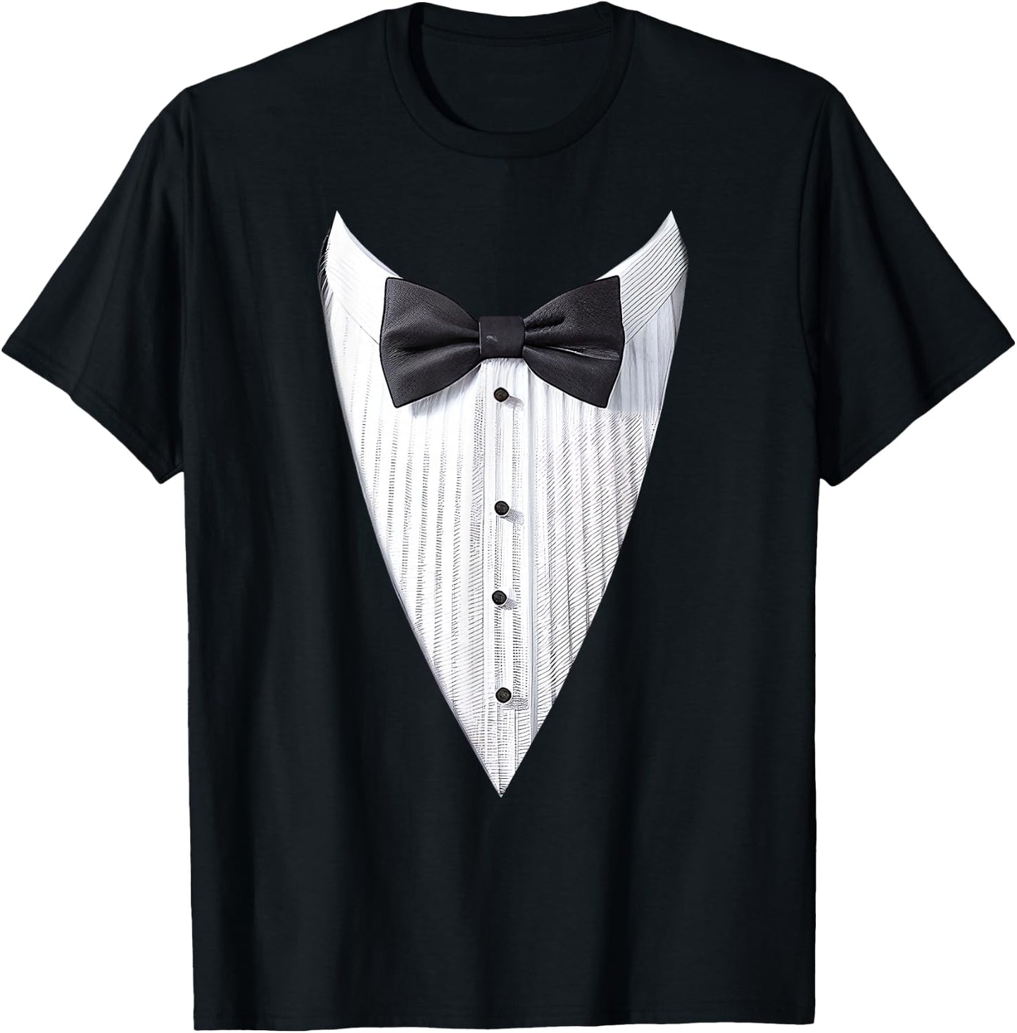 Tuxedo, Costume, Frac, Bowtie, Vest, Fake Tuxedo , Black, S T-Shirt - T-Shirt | Black