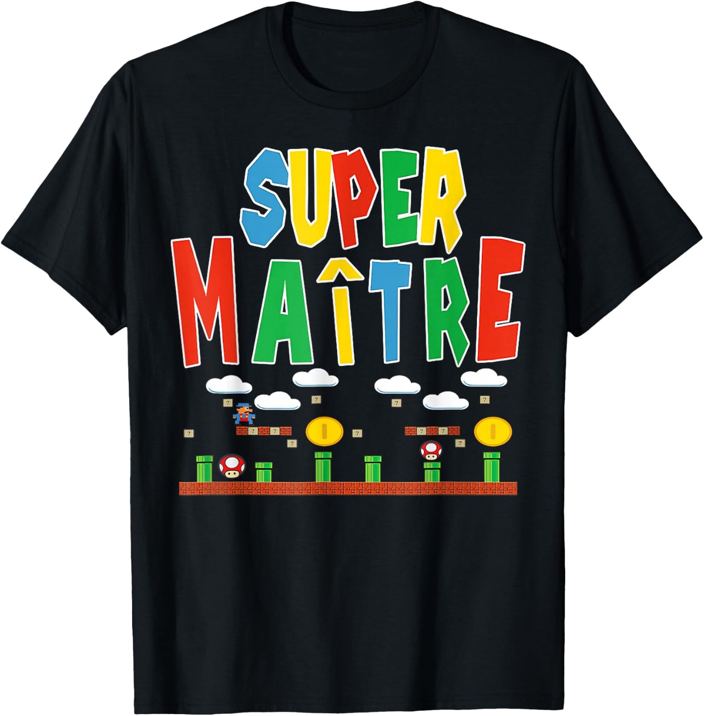 Merci Master Gift Teacher Humour Super Master , Black, S T-Shirt - T-Shirt | Black