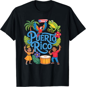 Taino Boricua Boys Girls Puerto Rico Kids T-Shirt - T-Shirt | Black