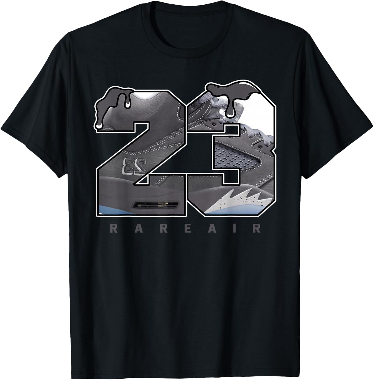 Wolf Grey 5s Matching Outfits Number 23 Drip T-Shirt - T-Shirt | Black