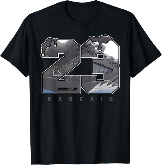 Wolf Grey 5s Matching Outfits Number 23 Drip T-Shirt - T-Shirt | Black