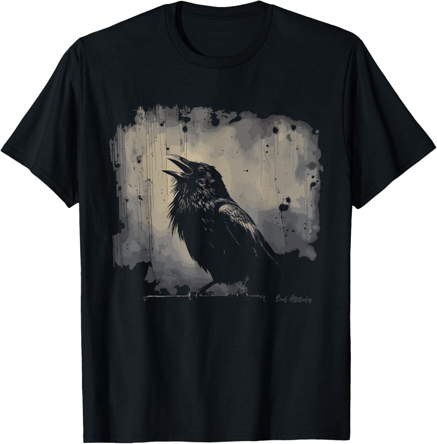 Dark Art Goth Raven Soft Grunge Aesthetic Gothic Raven Crow , black T-Shirt - T-Shirt | Black