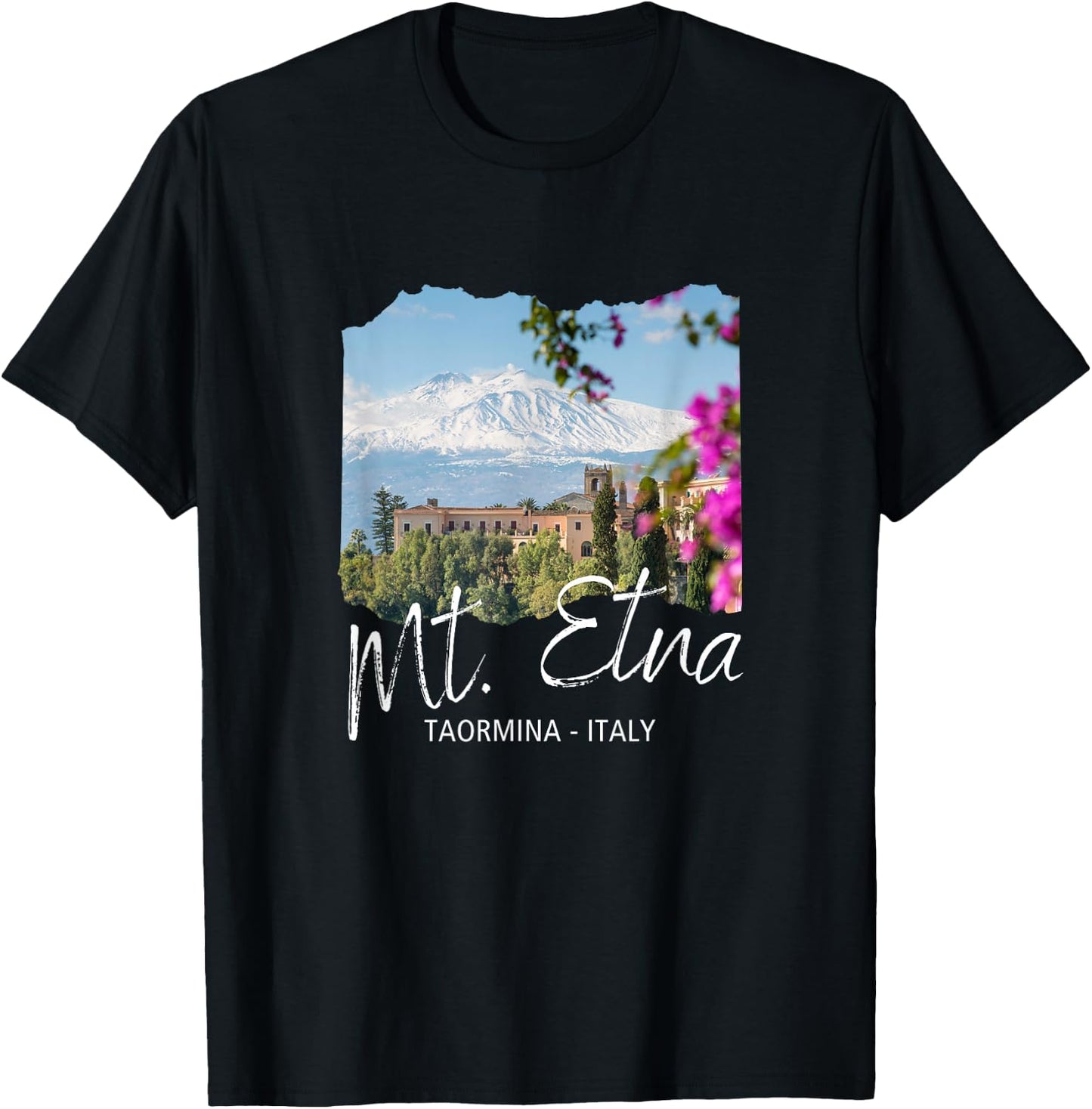 Italy Taormina Mt. Etna T-Shirt - T-Shirt | Black
