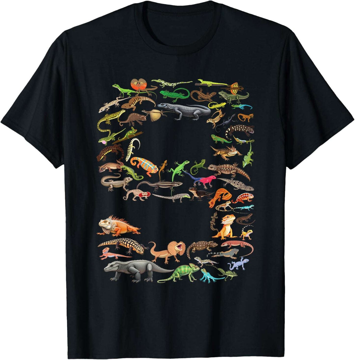 9 Years Old 9th Birthday Lizards Reptiles Figures Number T-Shirt - T-Shirt | Black