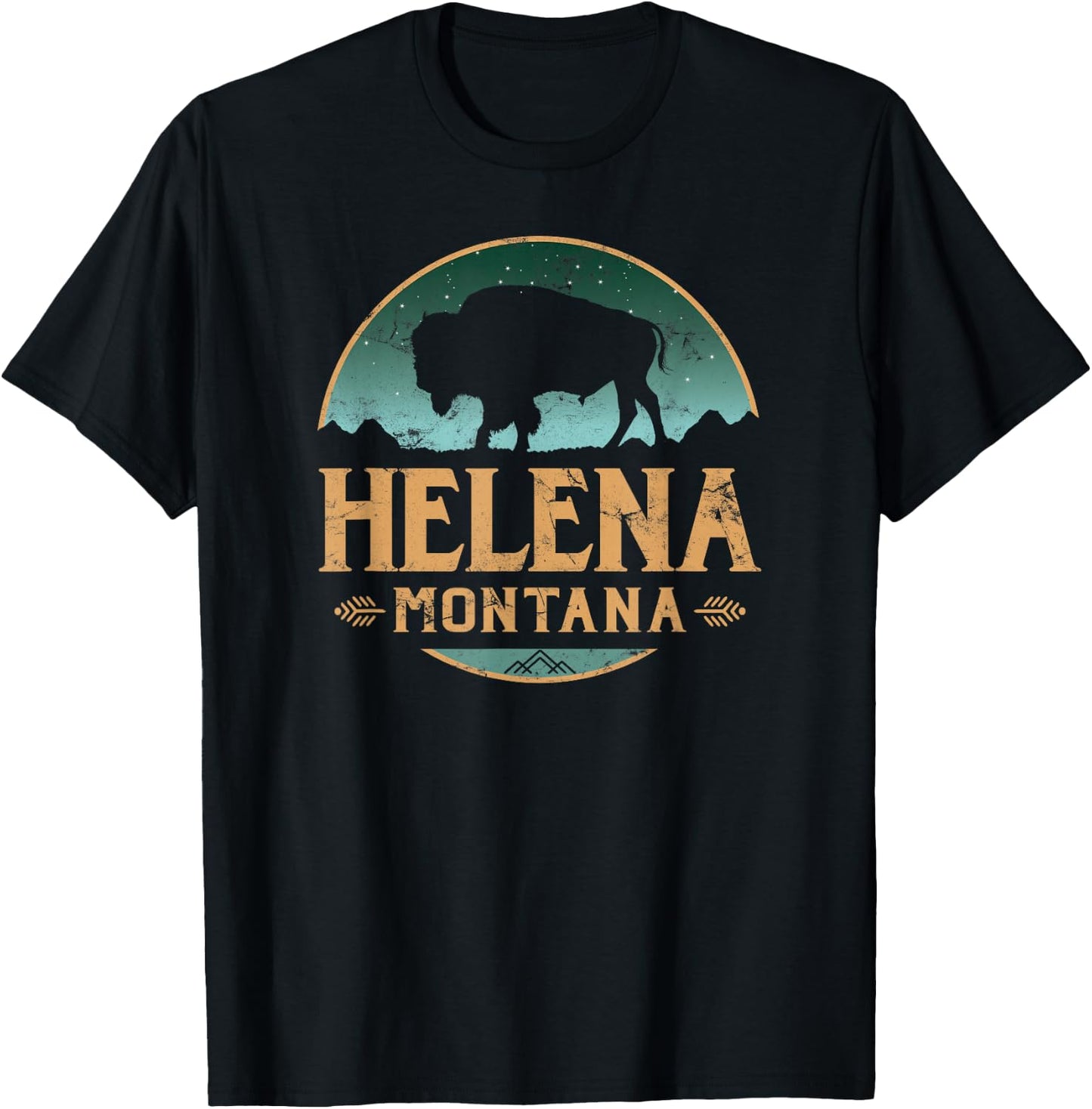 Helena Montana MT Buffalo Bison T-Shirt - T-Shirt | Black
