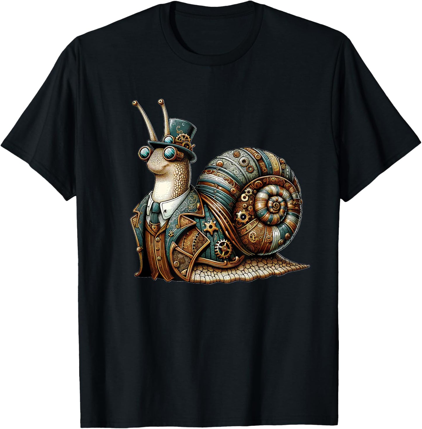 Steampunk Snail Women Men Kids Steampunk Snail T-Shirt - T-Shirt | Black