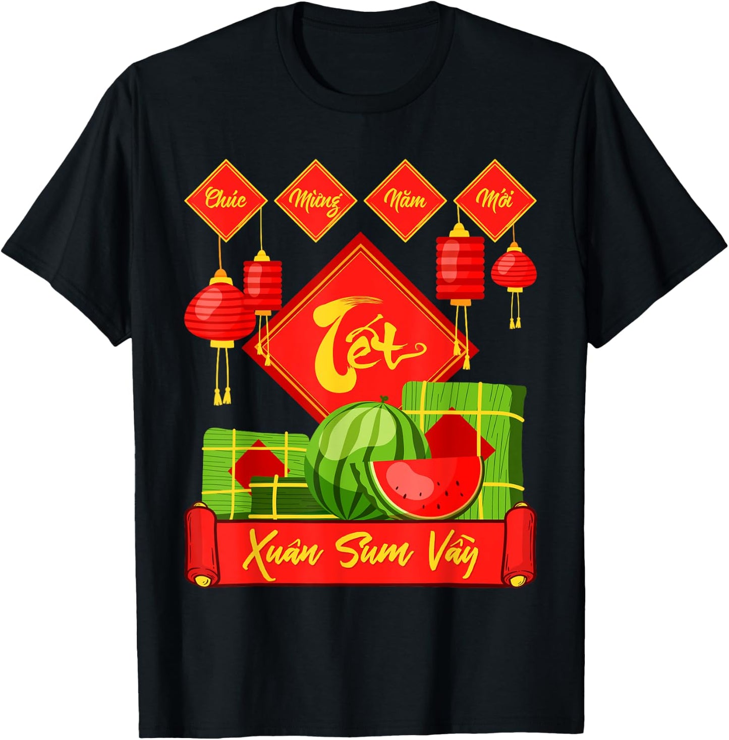 Xuan Sum Vay Vietnam Tet Wish Lunar New Year , Black, S T-Shirt - T-Shirt | Black