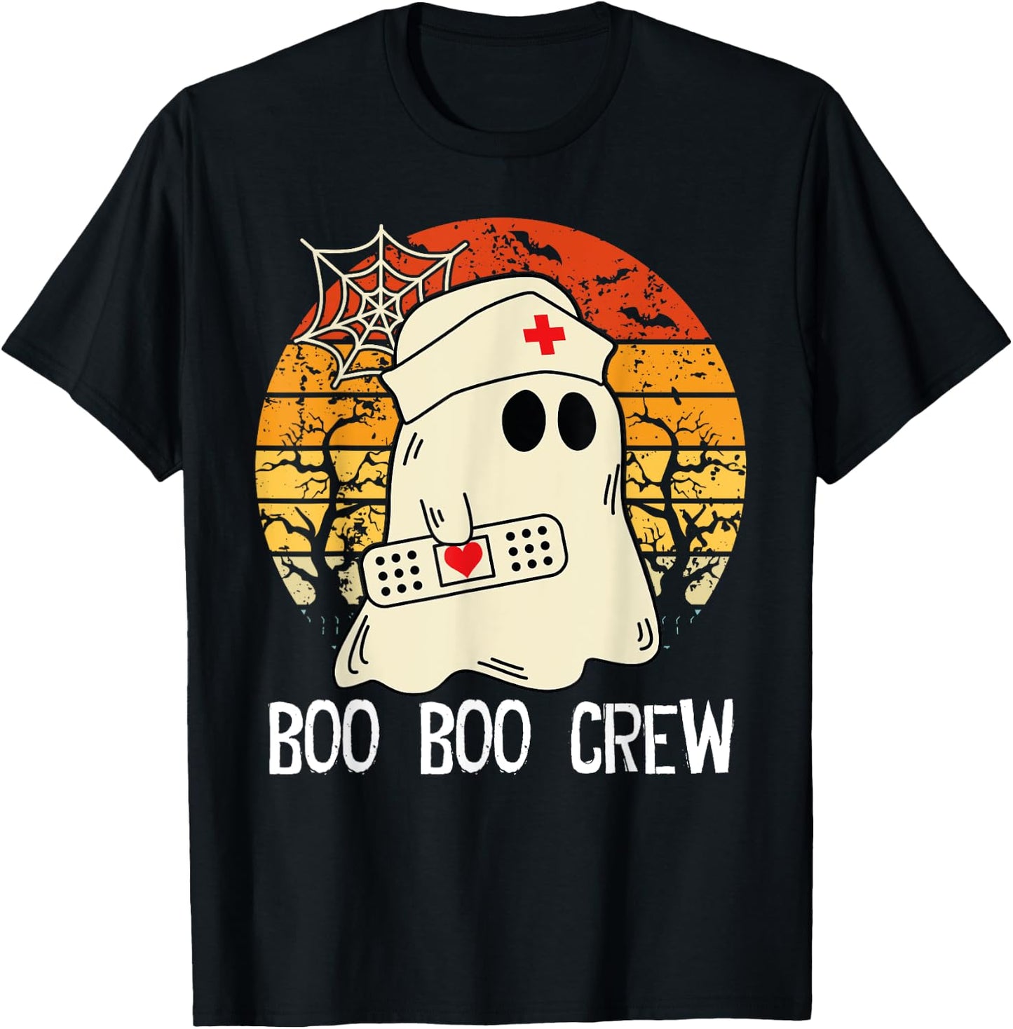 Boo Boo Crew Nurse Funny Ghost Women Halloween Nurse spooky T-Shirt - T-Shirt | Black