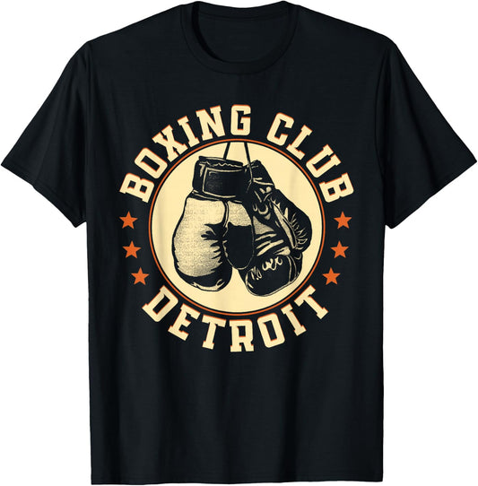 Boxing Club Detroit Gloves Graphic for a Boxing Lover T-Shirt - T-Shirt | Black