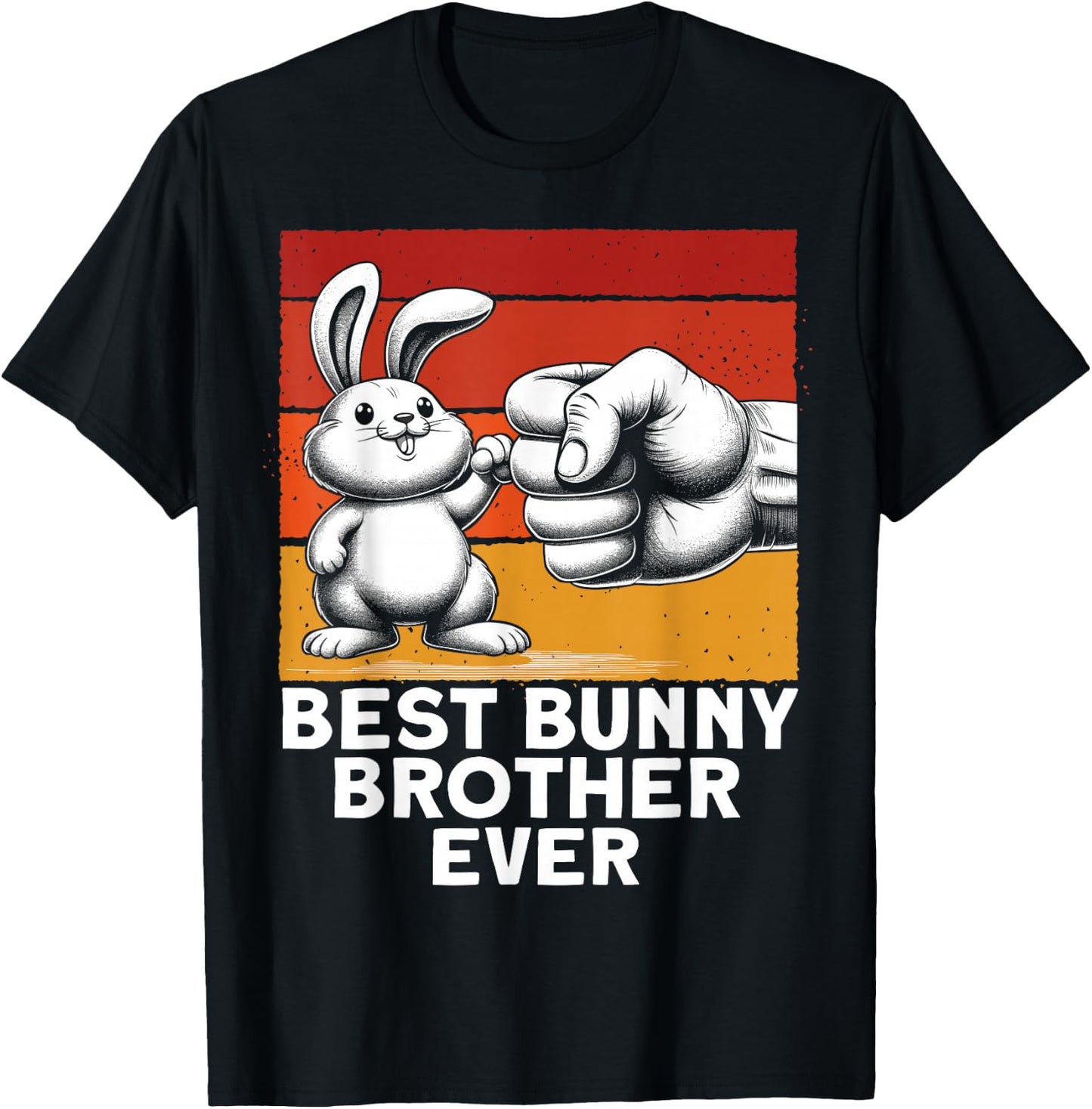 Best Bunny Brother Ever Funny Brother Bunny T-Shirt - T-Shirt | Black