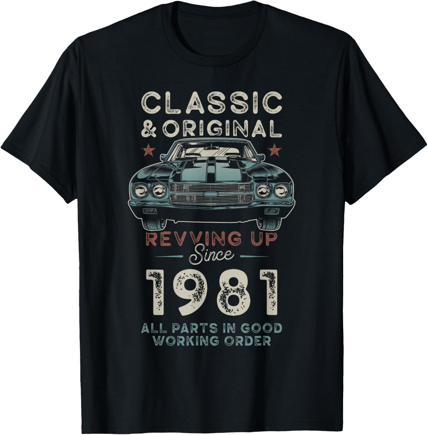 Né en 1981 Muscle Car 45e anniversaire T-Shirt - T-Shirt | Black