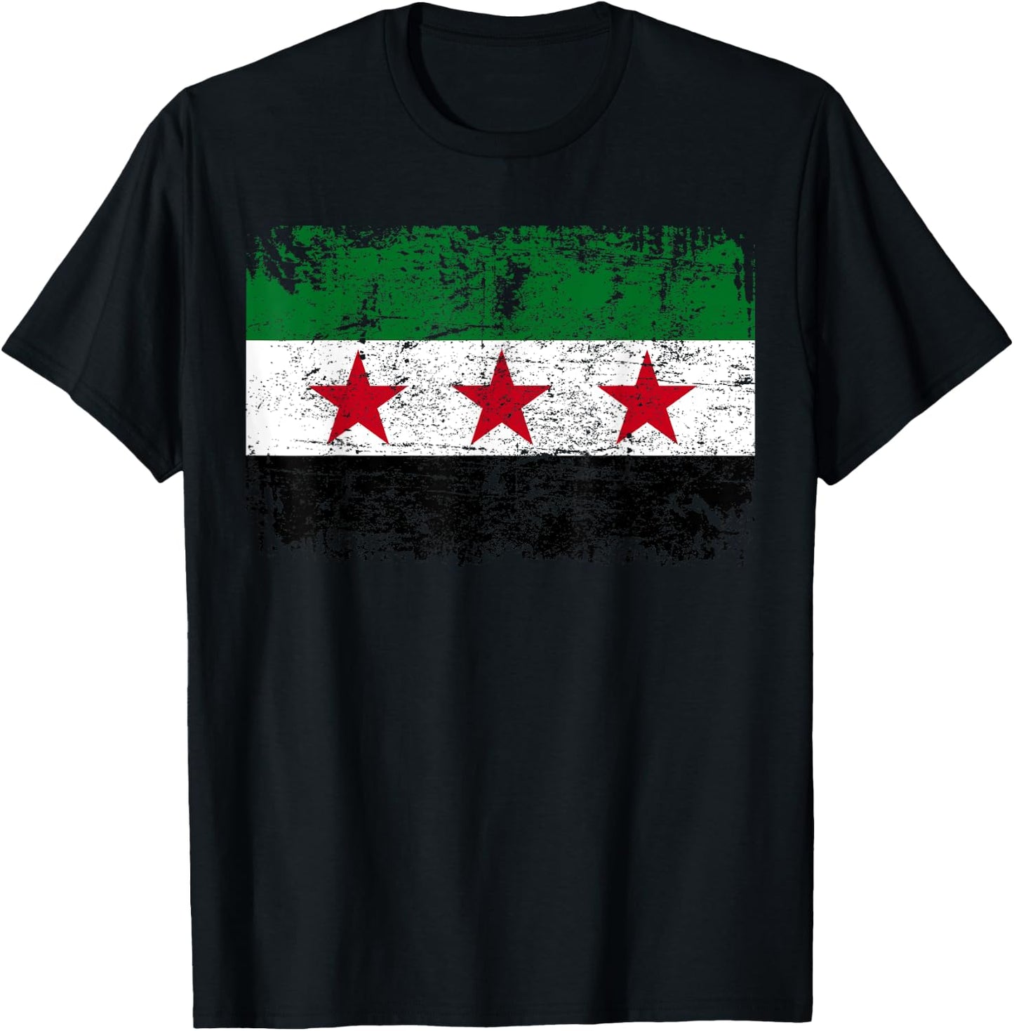SYRIA Flag Vintage | Men Women Kids | SYRIA T-Shirt - T-Shirt | Black