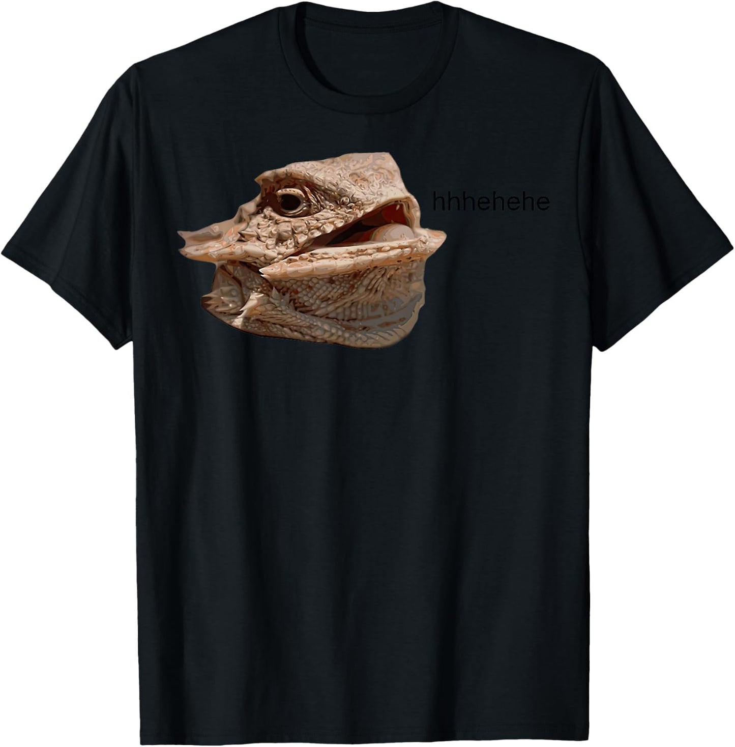 Laughing Iguana HeHe Lizard T-Shirt - T-Shirt | Black