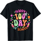 Happy 100th Day of School Colorful Pencil T-Shirt - T-Shirt | Black